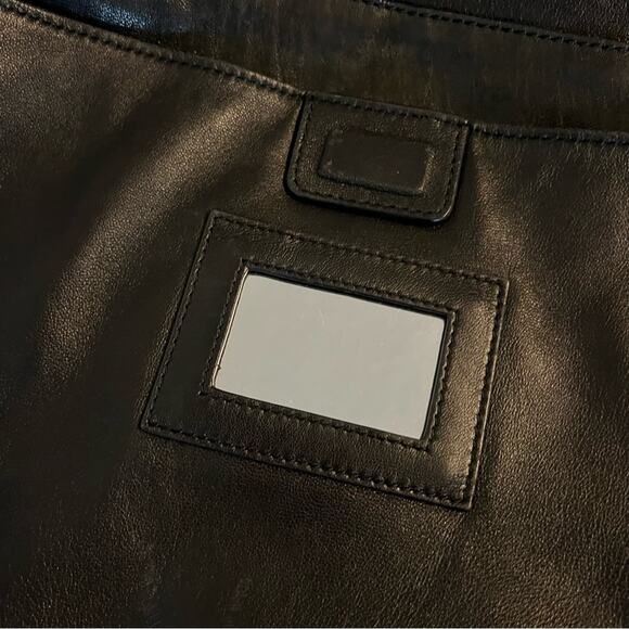 Alice + Olivia Large Leather Black Messenger Style Purse Bag - Picture 6 of 13